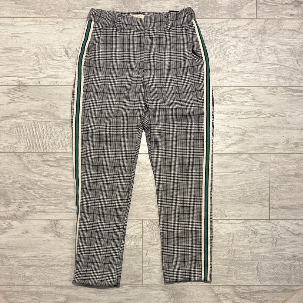 Zara Kids Plaid Casual Bottoms with Green Stripe